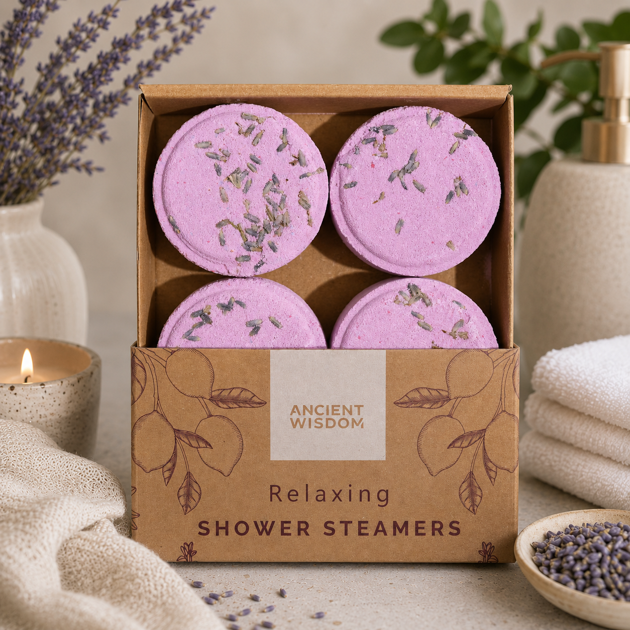 Relaxing Shower Steamers Quartet

4 db-os aromaterápiás zuhanytabletta szett